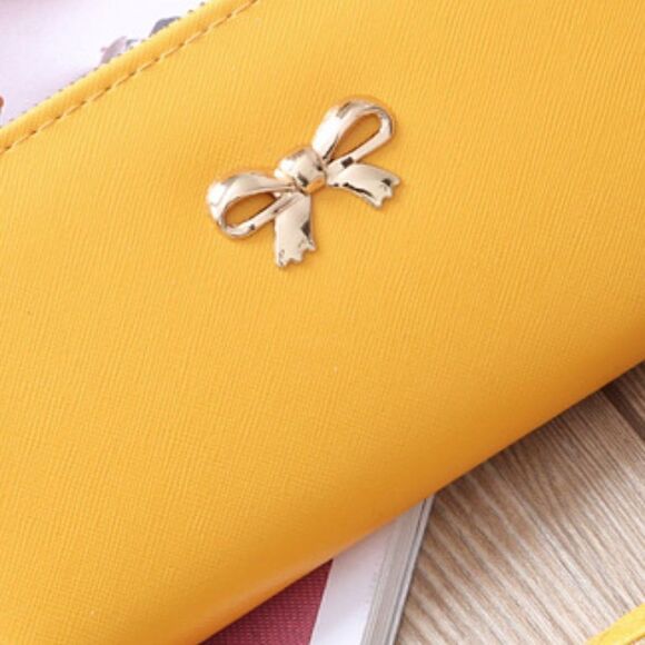 2/$21 Ladies Long Bow Tie Wallet - Picture 2 of 4